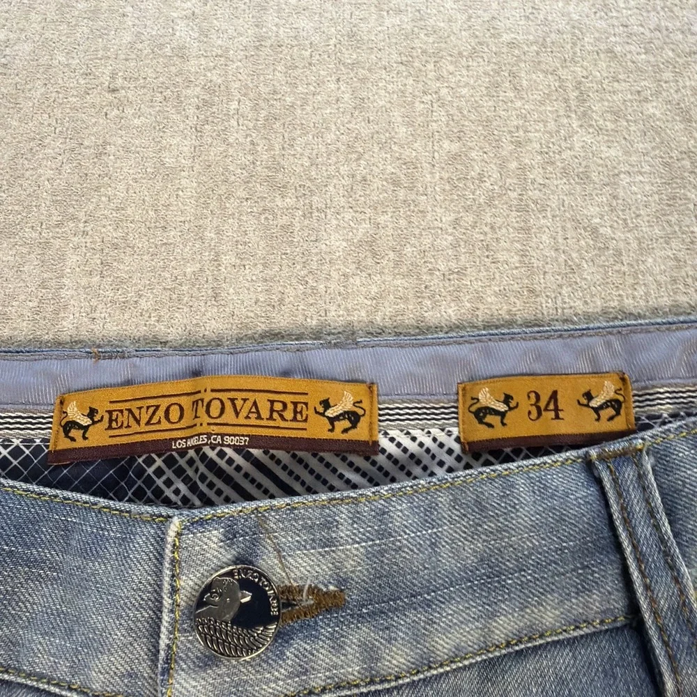 Enzo Tovare Jeans Women 34 Light Wash Denim 5 Pockets Straight Leg